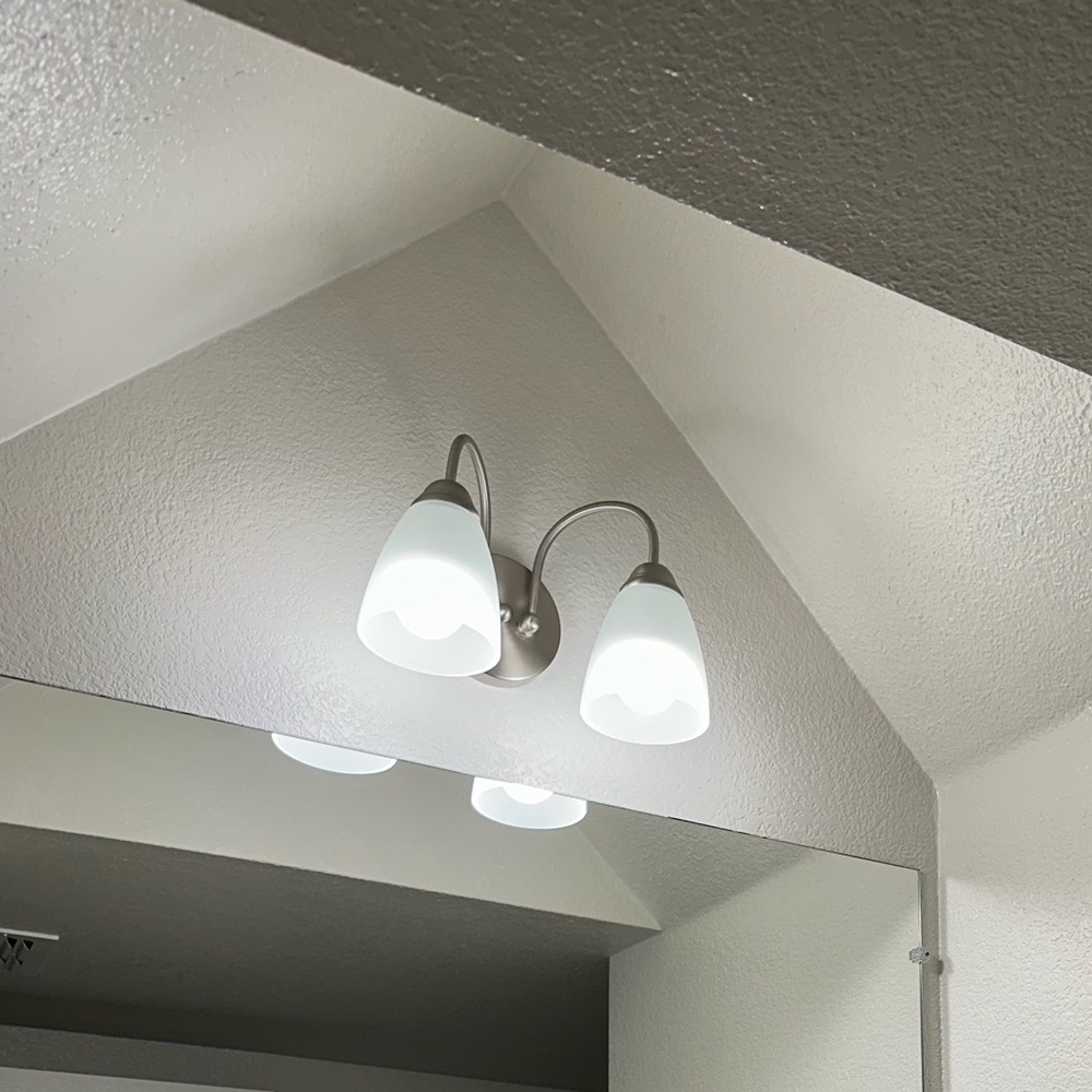 2 Light Brushed Nickel Wall Sconce Light Fixture